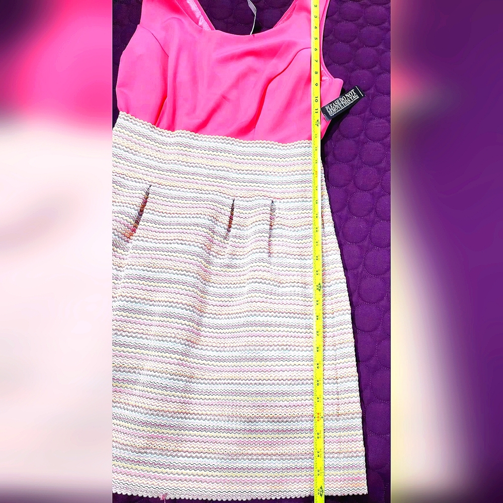 NWT NY&Company Havana Pink Striped Bandage Cocktail Dress Size Large - Picture 4 of 14